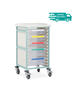 Caretray Trolley - Mild Steel, Standard Level, Single Column (CTM1/10/3S2D)