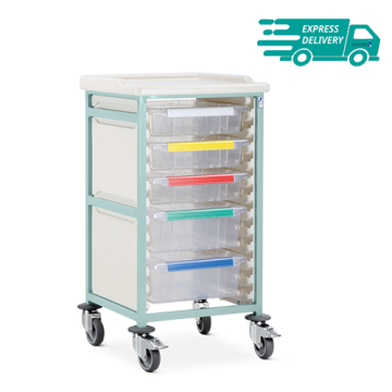 Caretray Trolley - Mild Steel, Standard Level, Single Column (CTM1/10/3S2D)