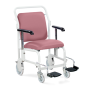 Portering Chair, Front Steer, Nesting, Hinged Foot Rests, Rosebud