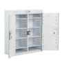Deep Shelves, Double Door Cabinets, Each Door Fitted with a Lock